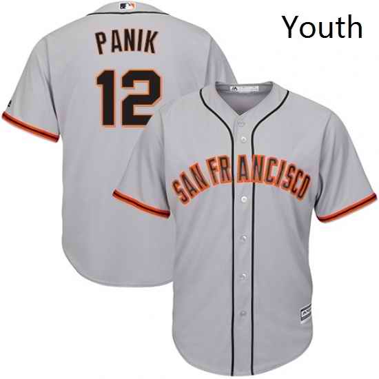 Youth Majestic San Francisco Giants 12 Joe Panik Authentic Grey Road Cool Base MLB Jersey